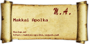 Makkai Apolka névjegykártya